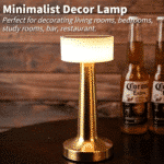 Rechargeable Portable LED Table Lamp with 3 Light Options (White ,Red, Warm) Gold - Image 5