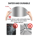 ⁦مرآة حائط أكريليك ذاتية اللصق على شكل بيضاوي (40 × 30 سم) قطعة واحدة⁩ - الصورة ⁦4⁩