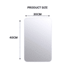 ⁦مرآة حائط أكريليك ذاتية اللصق على شكل مستطيل مع حافة مستديرة (40 × 30 سم) قطعة واحدة⁩ - الصورة ⁦6⁩