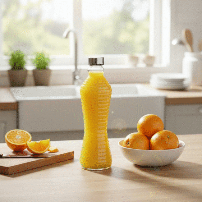 Danny Home 1000ml Glass Water Bottle with Airtight Twisted Lid – Leak-Proof & Reusable Design -Shape 4 - Image 3