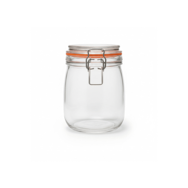 Danny Home Airtight Glass Jar 725ml – Cylindrical Clear Storage Container with Clip-Top Lid & Silicone Seal - Image 2