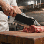 ساطور تقطيع احترافي 32 سم – شفرة فولاذ مقاوم للصدأ بهيكل كامل مع مقبض خشبي – ساطور مطبخ لتقطيع اللحوم والعظام والشواء - الصورة 2