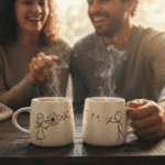 طقم مجات كبلز – تصميم حب لطيف من السيراميك (قطعتان) 400 مل - الصورة 2