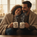 Couple Mug Set – “Love is Growing Old With You” Ceramic Cups (2 Pieces) 400ml - Image 2