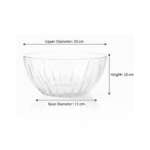 Ocean Reya Glass Salad Bowl 1400ml – 20cm Large Mixing & Serving Bowl – Durable Clear Glass – Thailand Made - Image 3