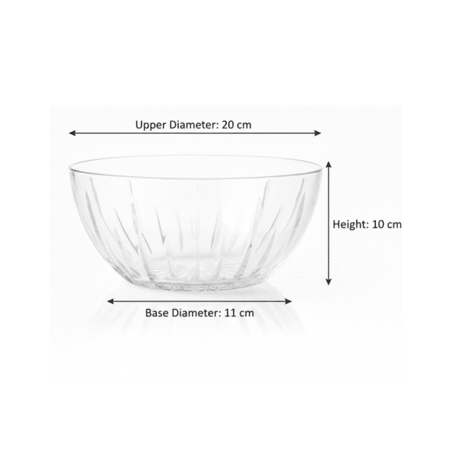 Ocean Reya Glass Salad Bowl 1400ml – 20cm Large Mixing & Serving Bowl – Durable Clear Glass – Thailand Made - Image 3
