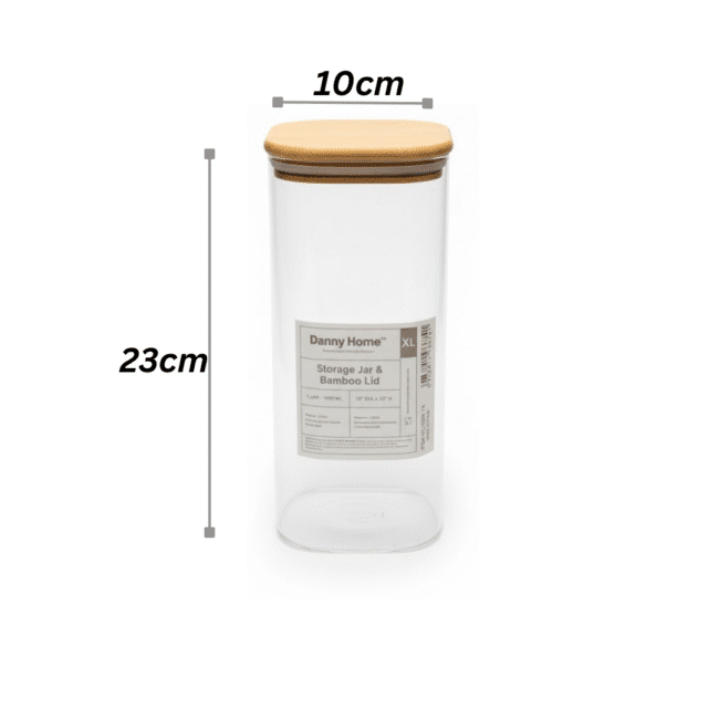 Danny Home Glass Storage Jar with Bamboo Lid – 1900 ml - Image 4