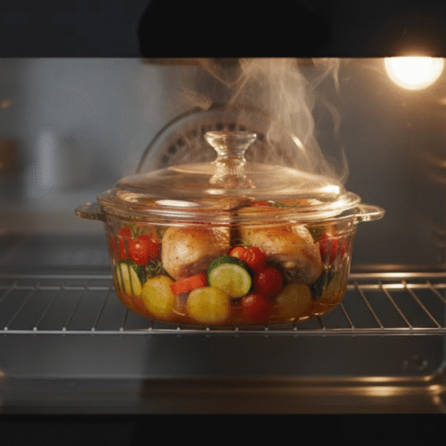 ⁦طاجن زجاجي بوروسيليكات من داني هوم بسعة 2.4 لتر مع غطاء زجاجي⁩ - الصورة ⁦4⁩