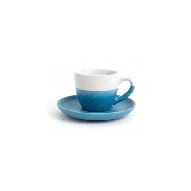 Danny Home Porcelain Coffee Cup 80ml & Saucer Set of 12 Pcs Elegant Blue & White - Image 2