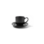 Danny Home Porcelain Coffee Cup 120ml & Saucer Set of 12 Pcs Elegant Black - Image 2