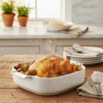 Danny Home Porcelain Rectangle Roaster Oven Dish (25.6*20.7cm) - Image 2