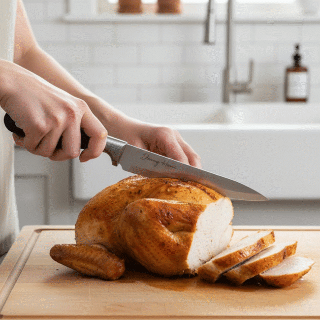 ⁦سكين التقطيع داني هوم المصنوع من الفولاذ المقاوم للصدأ، مقاس 33 سم - تقطيع دقيق للحوم والخبز والخضراوات⁩ - الصورة ⁦3⁩