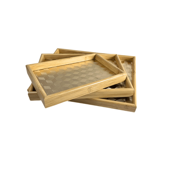 Premium MDF Wooden Tray Set of 3Pcs With Different Sizes(40-35-30CM)-Shape1 - Image 2