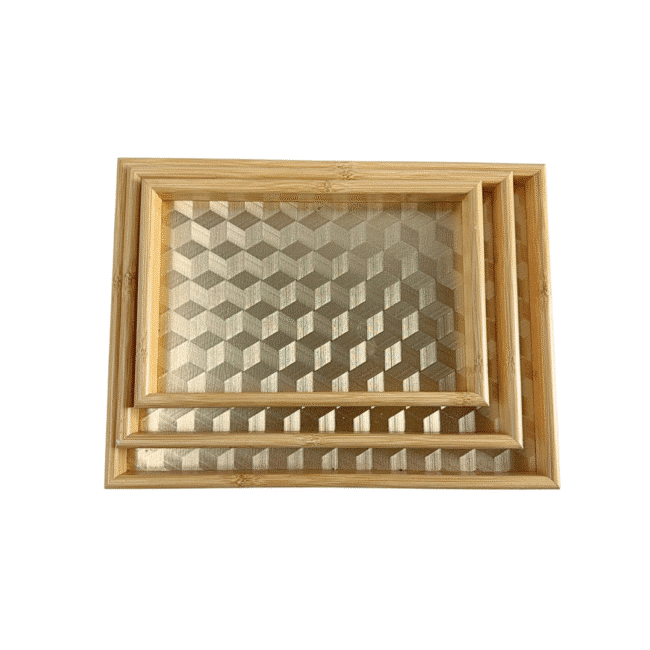 Premium MDF Wooden Tray Set of 3Pcs With Different Sizes(40-35-30CM)-Shape1 - Image 3