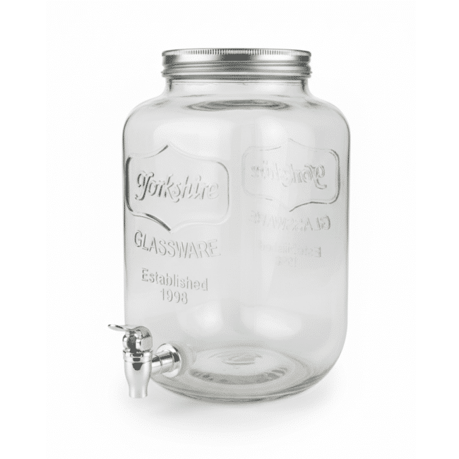 Danny Home Glass Juice Dispenser 8 Litre with Stainless Steel Tap & Metal Lid – Large Beverage Dispenser for Water, Juice, Lemonade & Parties - Image 3