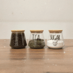Glass Storage Jars Set with Airtight Bamboo Lids – Coffee, Tea & Sugar Canisters (Set of 3) 650ml - Image 2