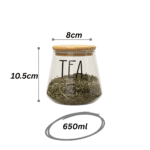 Glass Storage Jars Set with Airtight Bamboo Lids – Coffee, Tea & Sugar Canisters (Set of 3) 650ml - Image 3