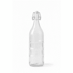 Danny Home Glass Water Bottle 1 Litre with Swing Top Lid | Airtight Leak-Proof Flip Cap | Reusable Clear Glass Bottle for Water, Juice & Beverages | Elegant Shaped Design - Image 2
