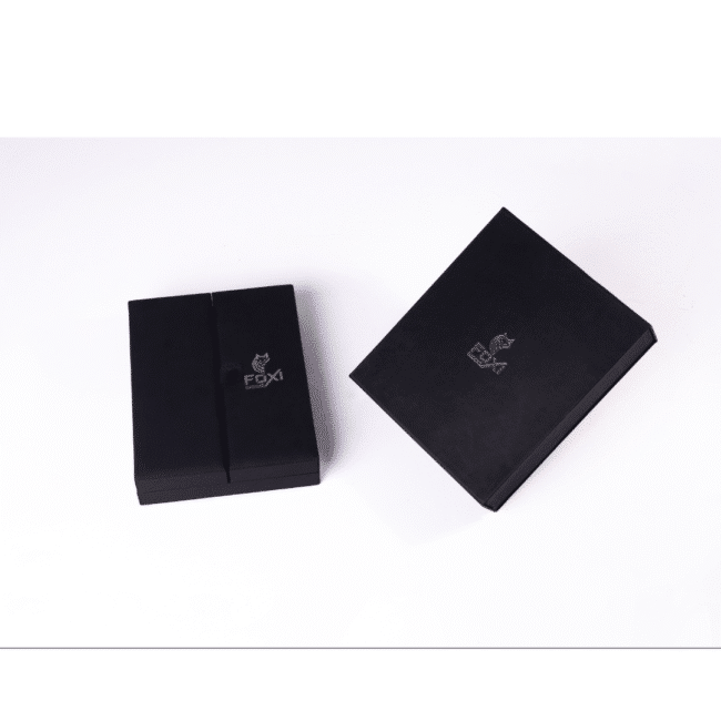 ⁦علبة شبكة و مجوهرات جلدي فاخر من فوكسي وود - حافظة أنيقة لتخزين خواتم الخطوبة والقلائد - عبوة هدايا فاخرة لإكسسوارات النساء⁩ - الصورة ⁦2⁩