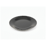 Danny Home Opal Glass Dessert Plate Set Black with Gold Edge – 7 Pieces | 1 Large 30cm Plate + 6 Small 19cm Plates (Break-Resistant) - Image 2