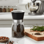 ⁦مطحنة فلفل داني هوم 170 مل - مطحنة فلفل يدوية بهيكل زجاجي وغطاء من الفولاذ المقاوم للصدأ، مطحنة توابل قابلة للتعديل للفلفل الأسود والتوابل الجافة⁩ - الصورة ⁦3⁩