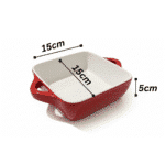 Square Porcelain Oven Dish 15×15 cm – Heat-Resistant Baking Dish with Side Handles for Gratin, Pasta, Desserts & Oven Cooking - Image 3