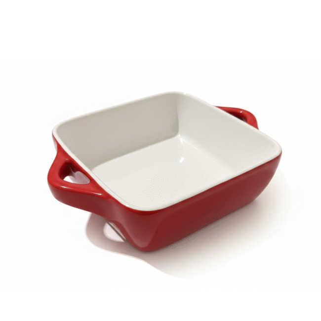 Square Porcelain Oven Dish 15×15 cm – Heat-Resistant Baking Dish with Side Handles for Gratin, Pasta, Desserts & Oven Cooking - Image 2