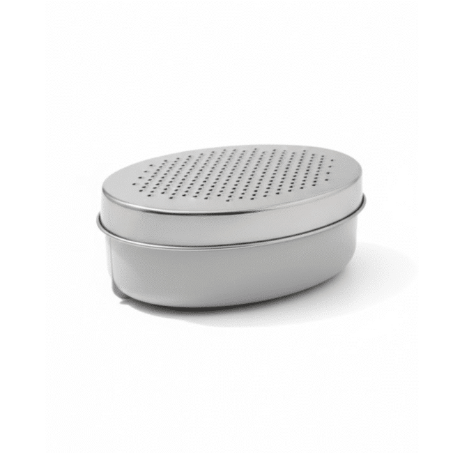 ⁦مبشرة جبن صغيرة من الستانلس ستيل مع علبة حفظ، مبشرة يدوية مدمجة للثوم والزنجبيل وجبن البارميزان والشوكولاتة لون رصاصي⁩ - الصورة ⁦2⁩