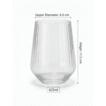 Pasabahce Allegra Focus Glasses 425 ml – Set of 3, Bulgarian Made Premium Clear Glass Cups with Optic Design for Juice, Water & Cold Beverages - Image 3