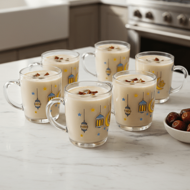 ⁦أكواب باشاباشي بيسك، إصدار رمضان الخاص - طقم من 6 أكواب زجاجية فاخرة (350 مل)⁩ - الصورة ⁦2⁩