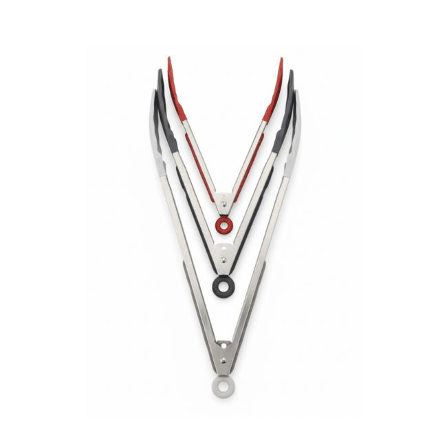 ⁦طقم ماسك مطبخ داني هوم - مصنوع من الفولاذ المقاوم للصدأ مع رؤوس سيليكون (20 سم، 25 سم و30 سم)⁩ - الصورة ⁦2⁩