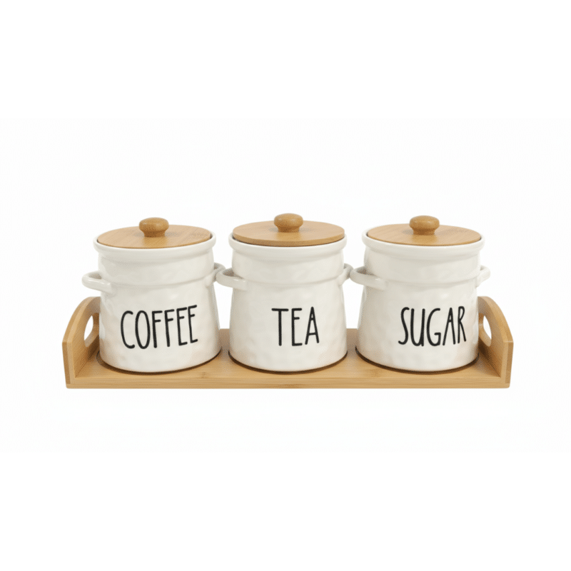 مجموعة برطمانات تخزين من البورسلين