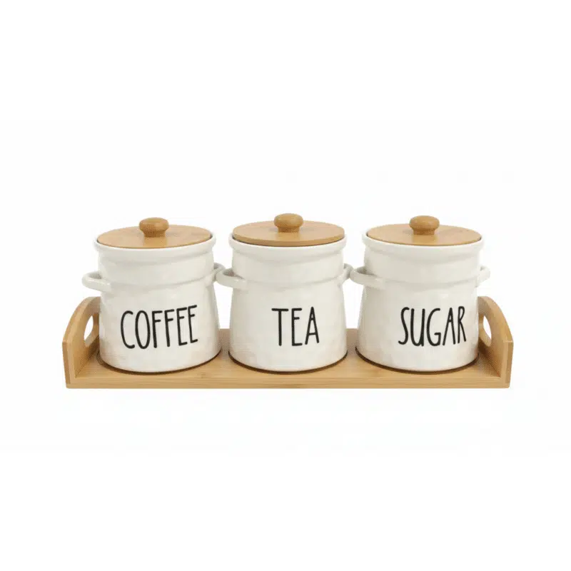 مجموعة برطمانات تخزين من البورسلين