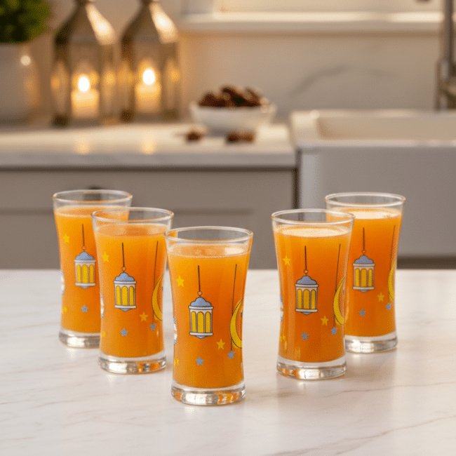 Pasabahce Azur Ramadan Special Edition Juice Cup Set – 6 Piece Premium Glassware (320ml) - Image 4