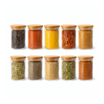 10 Glass Spice Jars