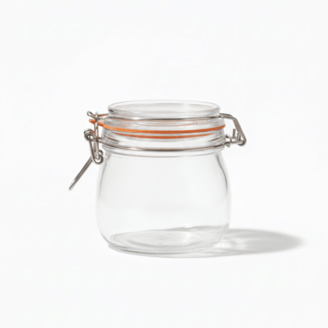 Danny Home 500ml Round Glass Storage Jar with Airtight Clip Lid - Image 2