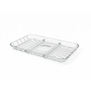 طبق تقديم زجاجي مقسم