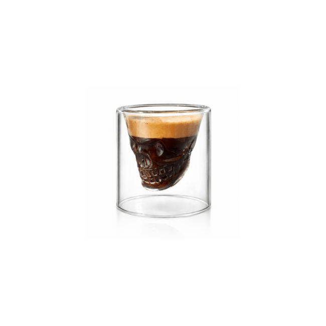Skull Double Wall Espresso Shot Glass 25ml (1oz) – Clear Insulated Coffee Shot Cup, Mini Espresso Glass with 3D Skull Design, Unique Novelty Drinkware 4.7cm, Gift Idea - Image 3