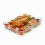 ⁦صينية شواء زجاجية مستطيلة من بوركام - (40 × 27 سم) | 3800 مل | صنع في تركيا⁩ - الصورة ⁦3⁩