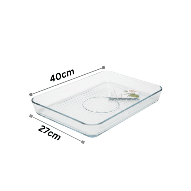⁦صينية شواء زجاجية مستطيلة من بوركام - (40 × 27 سم) | 3800 مل | صنع في تركيا⁩ - الصورة ⁦2⁩