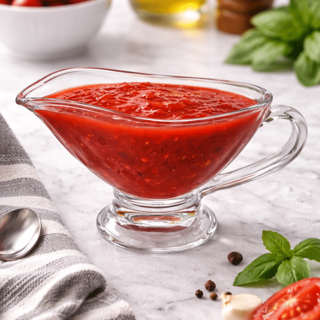 Glass Sauce Boat 240ml – Clear Glass Gravy & Sauce Jug with Handle and Pour Spout, Heat-Resistant Lead-Free Glass, Ideal for Sauces, Gravies, Dressings & Syrups - Image 2