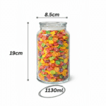 Pasabahce Kitchen Club Glass Storage Jar 1130ml – Large Clear Airtight Glass Container with Lid, 19cm Height, 8.5cm Diameter – Made in Turkey - Image 3