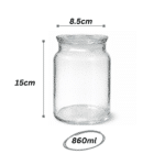 Pasabahce Kitchen Club Glass Storage Jar 860ml – Clear Airtight Glass Container with Lid, 15cm Height, 8.5cm Diameter – Made in Turkey - Image 4