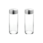 ⁦طقم شيكر ملح وفلفل زجاجي كبير من باشاباشي - سعة 240 مل (8.1 أونصة) - موزعات توابل قابلة لإعادة التعبئة مع أغطية من الفولاذ المقاوم للصدأ - صنع في بلغاريا - طقم من قطعتين⁩ - الصورة ⁦3⁩