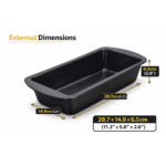 Danny Home Nonstick Loaf Pan 28.7 x 14.8 x 6.5 cm – Carbon Steel Bread Baking Tin, Heavy Duty Rectangular Cake Mold, Oven Safe Bakeware for Bread, Banana Bread, Pound Cake & Meatloaf - Image 2