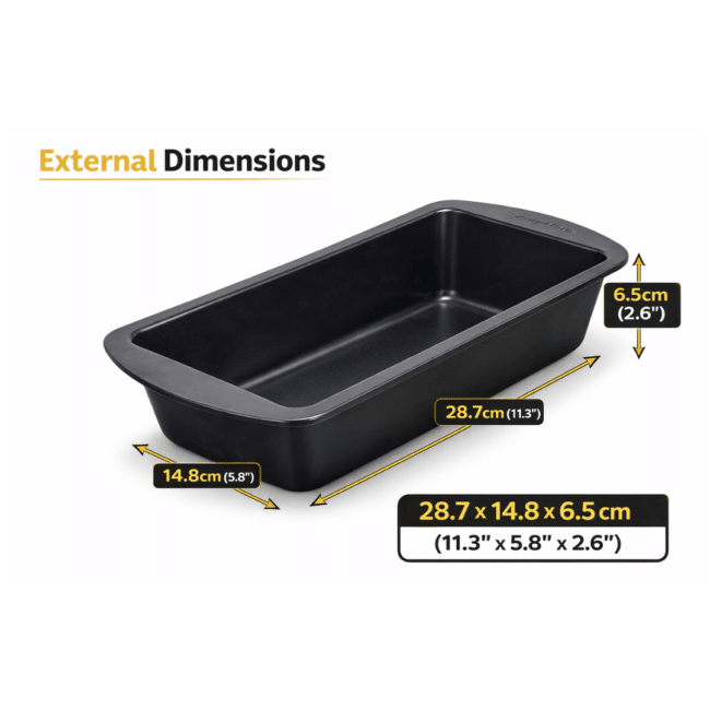 Danny Home Nonstick Loaf Pan 28.7 x 14.8 x 6.5 cm – Carbon Steel Bread Baking Tin, Heavy Duty Rectangular Cake Mold, Oven Safe Bakeware for Bread, Banana Bread, Pound Cake & Meatloaf - Image 2