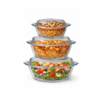 Oven Glass Casserole Set with Lids