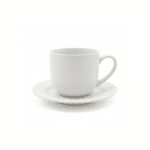 Danny Home Porcelain Coffee Cup 120ml & Saucer Set of 12 Pcs Elegant Off-white - Image 2