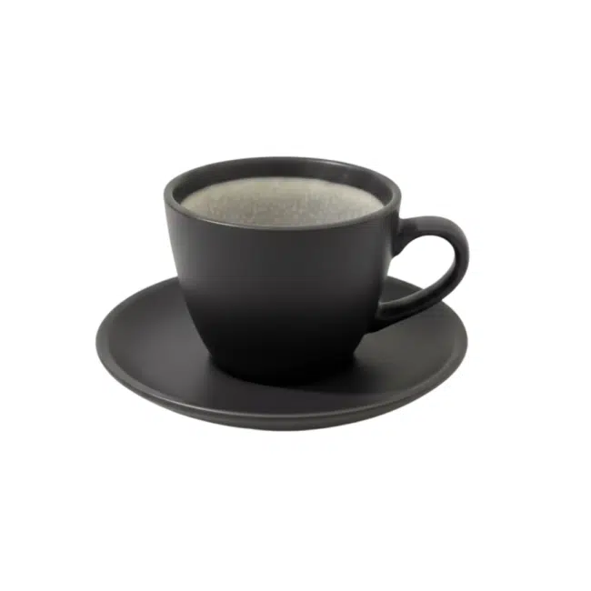 Danny Home Porcelain Coffee Cup 100ml & Saucer Set of 12 Pcs Elegant Grey color - Image 2