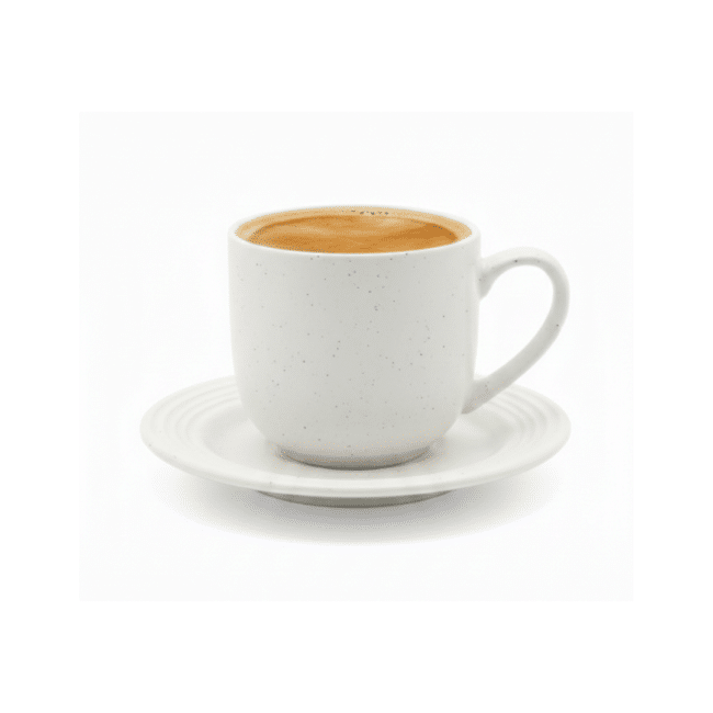 Danny Home Porcelain Coffee Cup 120ml & Saucer Set of 12 Pcs Elegant Off-white - Image 3